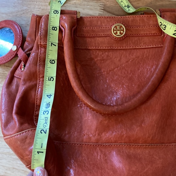 Tory Burch Orange Brown Pebble Mini Bag - Picture 11 of 12